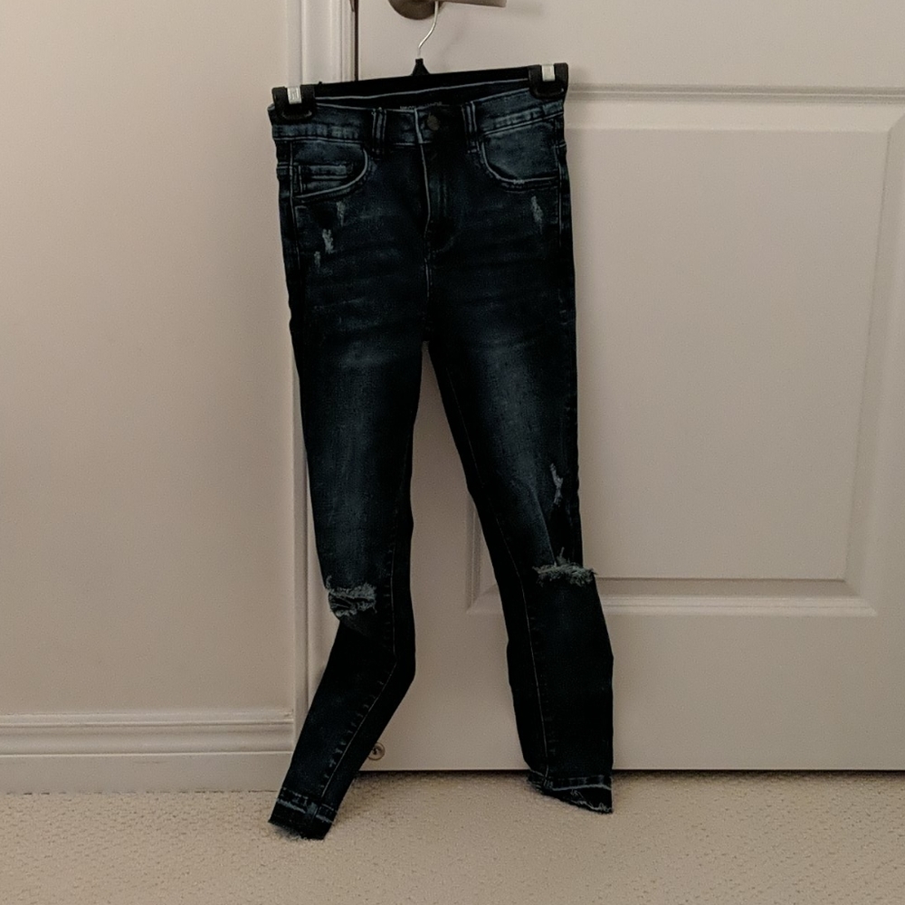 Blue ripped jeans